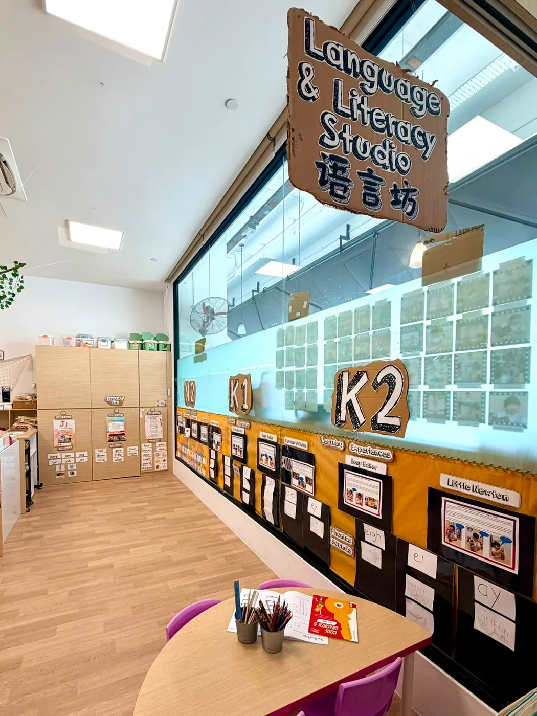 The Language and Literacy Studio with N2, K1 and K2 phonics and learning walls